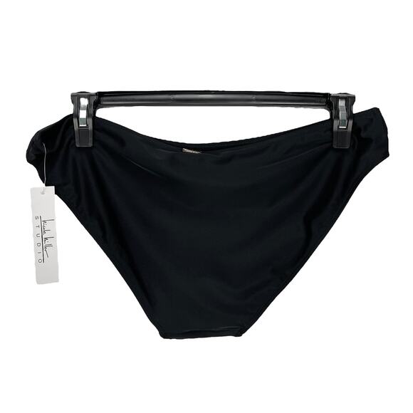 NWT NICOLE MILLER STUDIO Womens BIKINI SWIM BOTTOM Black Size 1X - Picture 3 of 4